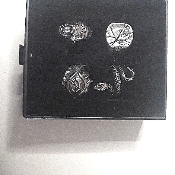 Stainless steel handcrafted ring set size 11 customized unique designs - Picture 7 of 15